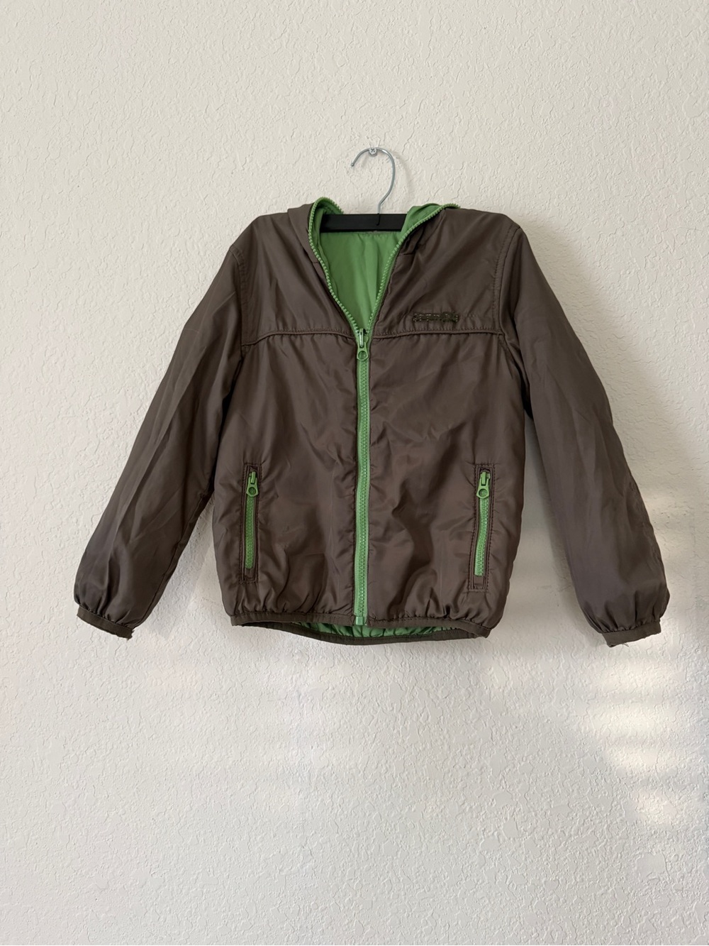 Zara Brown Jacket with Green Trim and Hood